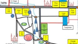 Peta jalur haul ke 217 Datu Kalampayan. (Foto: Humas Polres Banjar/Katajari.com)