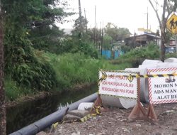 Bocor Lagi! Pipa di Jalan Gubernur Syarkawi Sungai Tabuk Diperbaiki