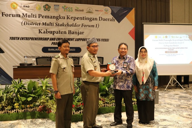 District Multi Stakeholder Forum (DMSF) Untuk Kabupaten Banjar, Kalimantan Selatan. Digelar di Sky Convention Center - Mayapada Banua, Selasa (23/5/2023). (Foto: Tim Ekspos SMK PP Negeri Banjarbaru/Katajari.com)