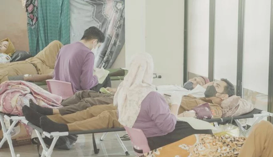 Melalui bakti sosial donor darah dan screening kesehatan di kawasan Mess L Kota Banjarbaru Provinsi Kalimantan Selatan (Kalsel), telah terkumpul 100 kantong darah, Selasa (15/8/2023). (Foto: Humas RSD Idaman Kota Banjarbaru/Katajari.com)