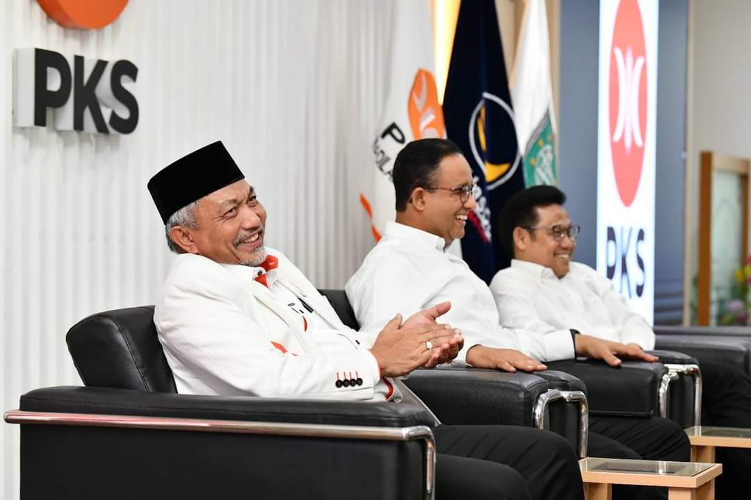 Presiden Partai Keadilan Sejahtera (PKS) Akhmad Syaikhu telah secara resmi mendeklarasikan pasangan Anies Baswedan dan Muhaimin Iskandar (Cak Imin) di Pilpres 2024, Jumat (15/9/2023) di Jakarta. (Foto: DPW PKS Kalimantan Selatan/Katajari.com)