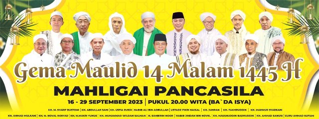 Gubernur Kalsel H. Sahbirin Noor atau Paman Birin menggelar Gema Maulid Nabi Muhammad SAW 1445 Hijriah selama 14 malam di Mahligai Pancasila Banjarmasin mulai tanggal 16 sampai 29 September 2023. (Foto: Adpim Setdaprov Kalsel/Katajari.com)