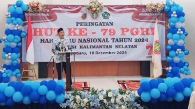 HUT ke-79 PGRI Sekaligus Perayaan Hari Guru Nasional di Aula Disdik Kalsel