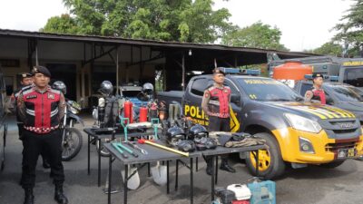 Titik Hotspot Mulai Terlihat, Apel Siaga Karhutla di Halaman Mapolres Banjar