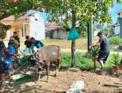 Jurnalis Kota Banjarbaru Berbagi Daging Kurban di Guntung Manggis
