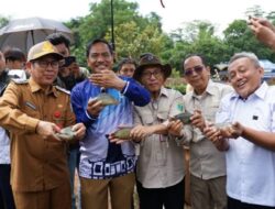 Pj Sekda Kabupaten Banjar Panen Ikan Papuyu di Kecamatan Karang Intan
