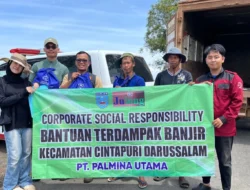 PT Palmina Distribusi Sembako Tiga Desa Terdampak Banjir di Kecamatan Cintapuri Darussalam