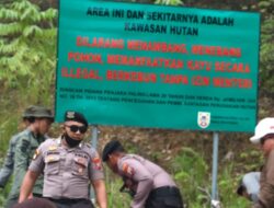 Warning! Papan Peringatan Tambang Ilegal Dipasang di Galian C Batu Bini