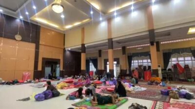 Aula Dinas Pendidikan Kabupaten Banjar Dipenuhi Pengungsian Warga Terdampak Banjir