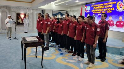 Rofiqi Resmi Estafet Irwan Bora Sebagai Ketua KONI Kabupaten Banjar