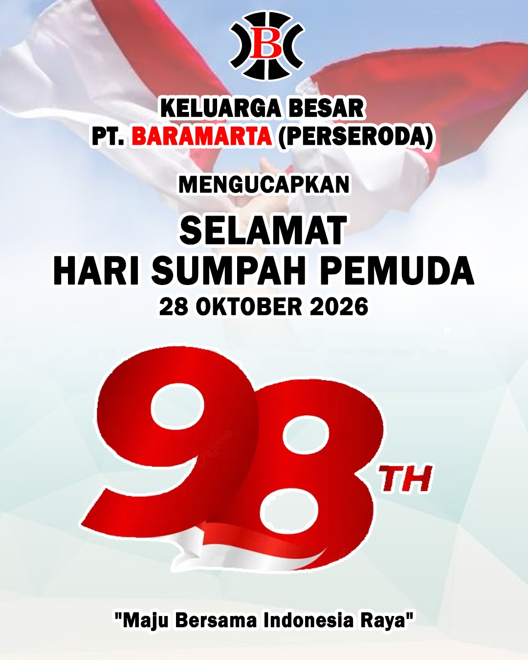 Keluarga Besar PT Baramarta Perseroda Mengucapkan Selamat Hari Sumpah Pemuda 28 Oktober 2026